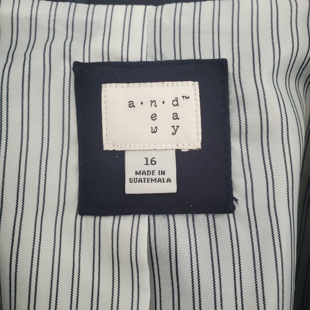 A New Day Navy Blue Single Breasted Lined Blazer size 16 - Picture 5 of 8